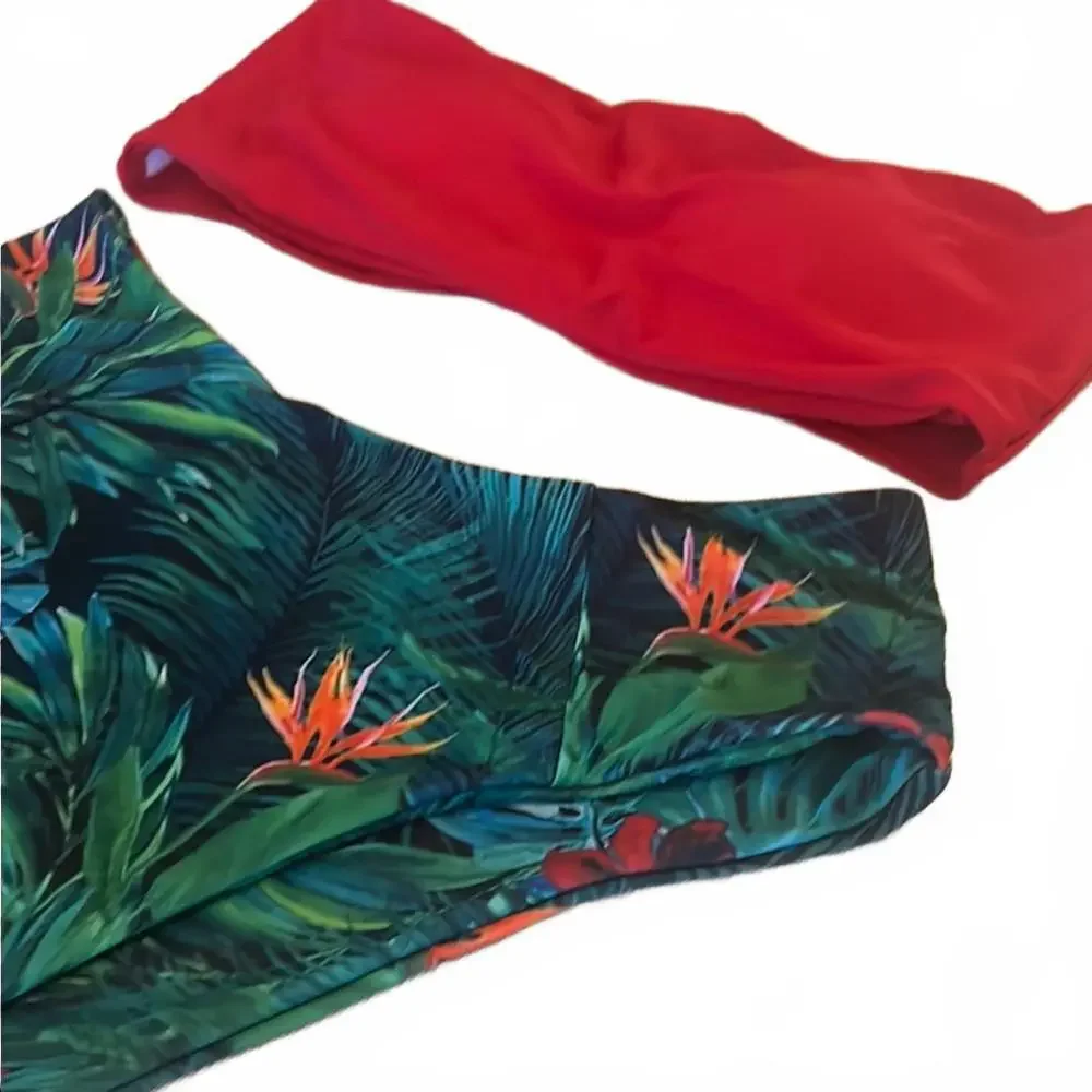 Tropical Print High-Waisted Bikini Set NWOT - Picture 3 of 8